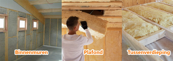Verschillende soorten isolatie aan de binnenzijde